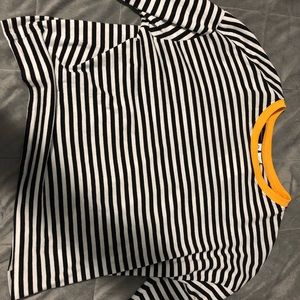 Black and white striped long sleeve shirt